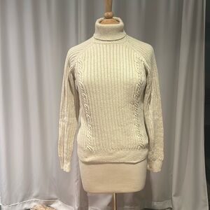 Brooks Brothers Classic  Men’s Cotton Cream cable knit Turtle Neck